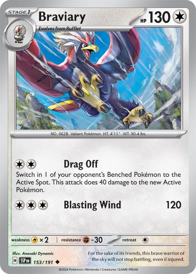 Braviary 153/191 - Uncommon - Reverse Holo