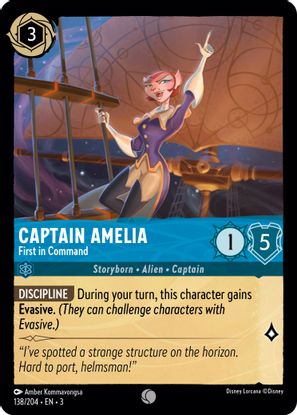 Captain Amelia - First in Command 138/204 - Common - Cold Foil