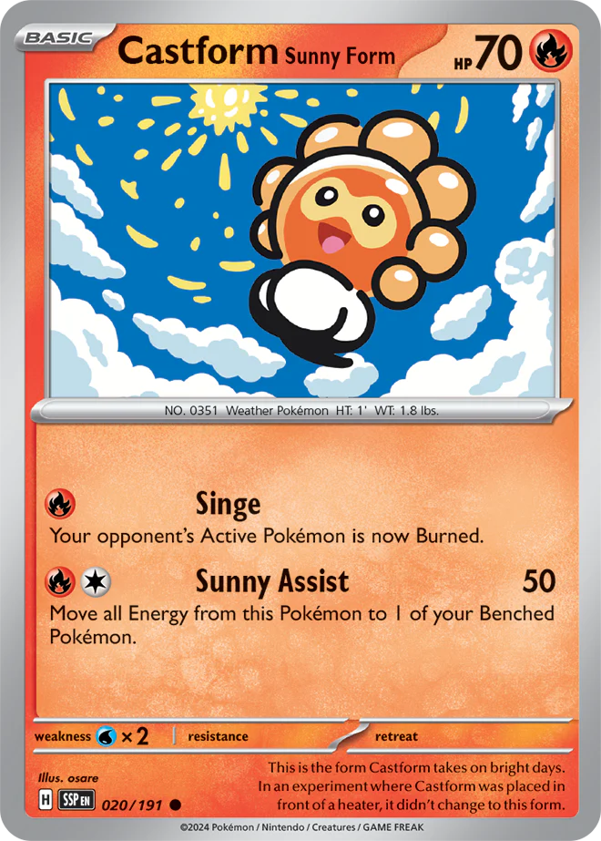 Castform Sunny Form 020/191 - Common - Reverse Holo