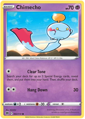 Chimecho 063/172 Reverse Holo