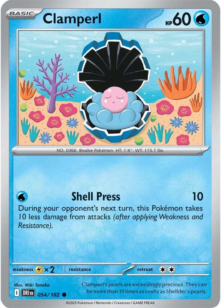 Clamperl 054/182 - Common - Reverse Holo