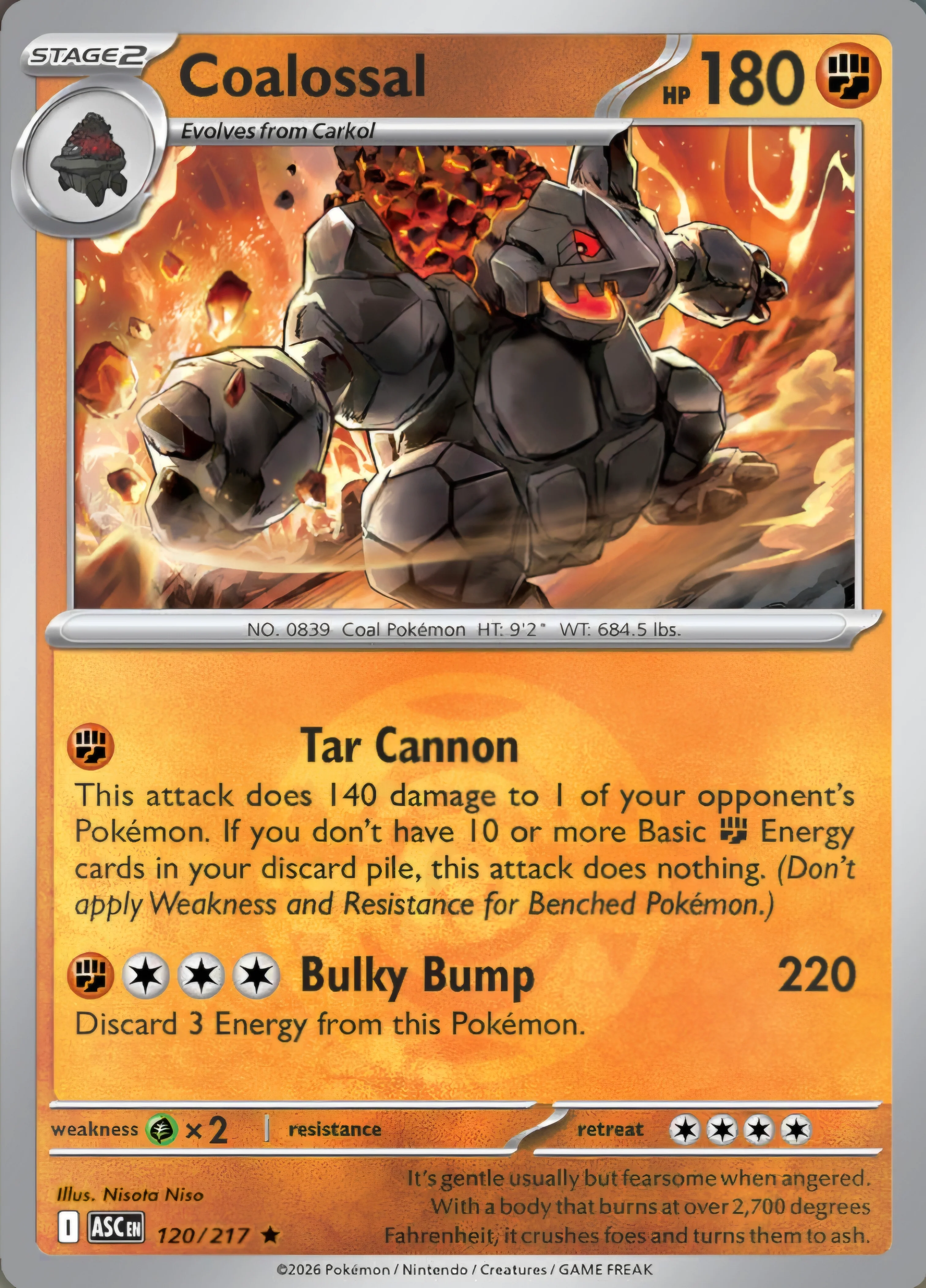 Coalossal 120/217 - Rare - Dusk Ball