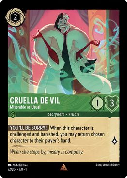 Cruella de Vil - Miserable as Usual  - 72/204 - Rare