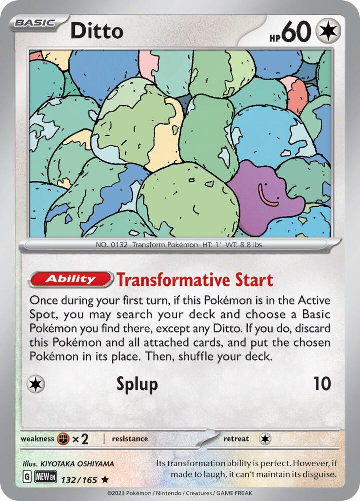 Ditto 132/165 - Rare - Reverse Holo - Español