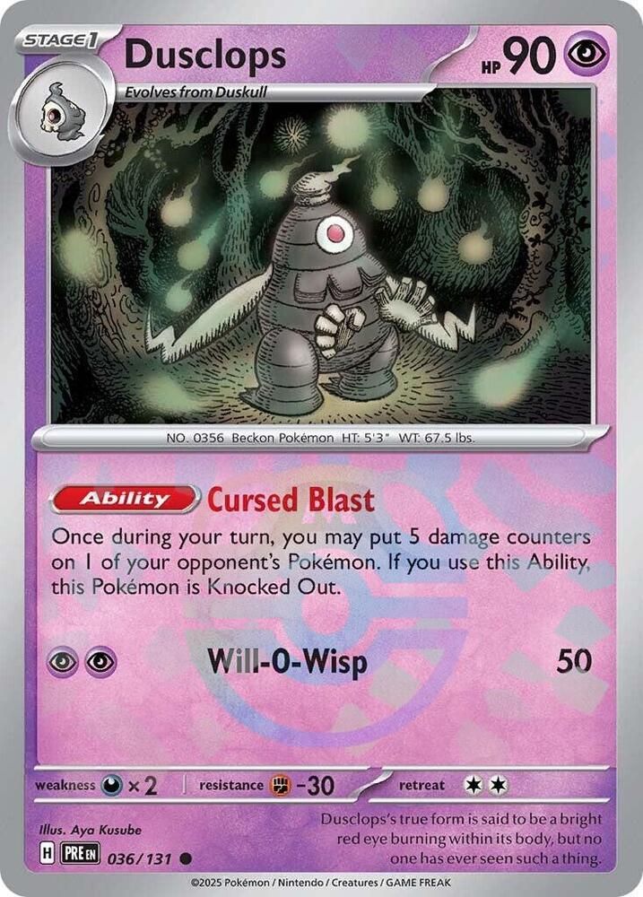 Dusclops 036/131 - Common - Holo (Master Ball Pattern)