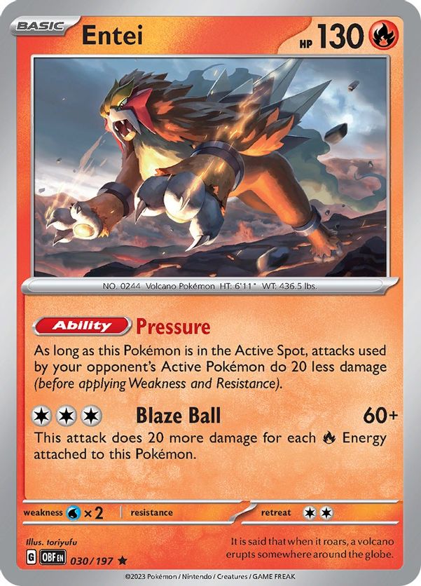 Entei 030/197 - Rare - Holo