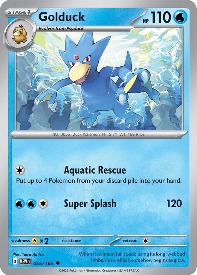 Golduck  055/165 - Uncommon - Reverse Holo - Español