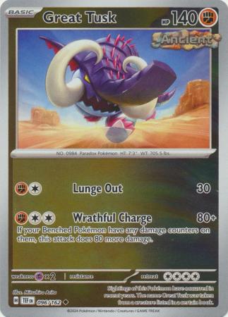 Great Tusk - 096/162 096/162 - Uncommon - Reverse Holo