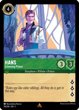 Hans - Scheming Prince  - 78/204 - Rare - Cold Foil