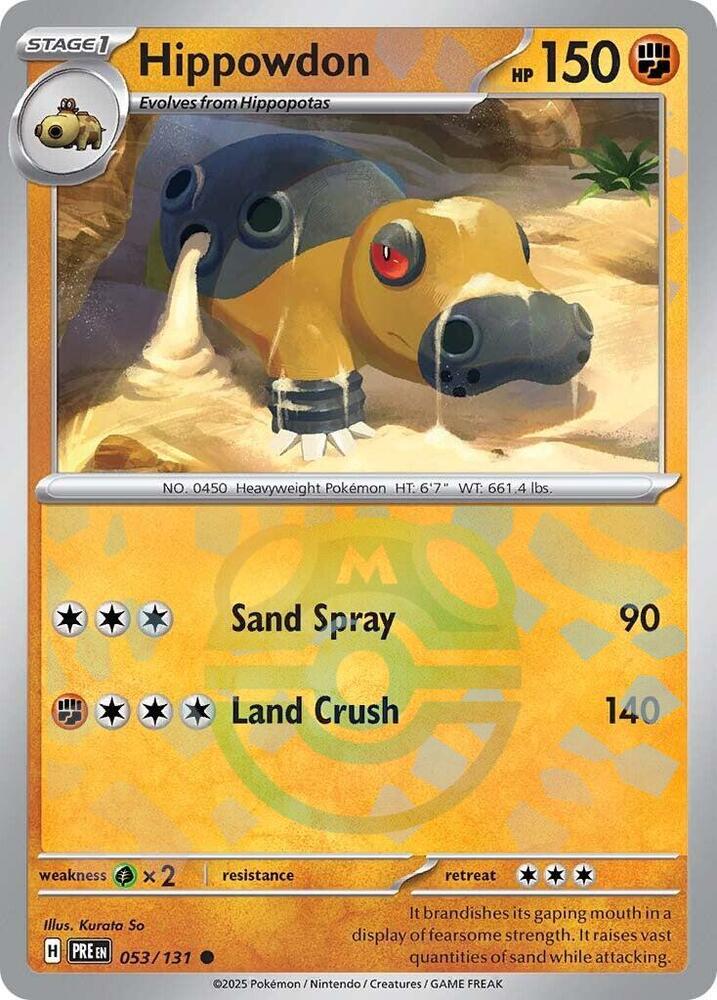 Hippowdon 053/131 - Common - Holo (Master Ball Pattern)