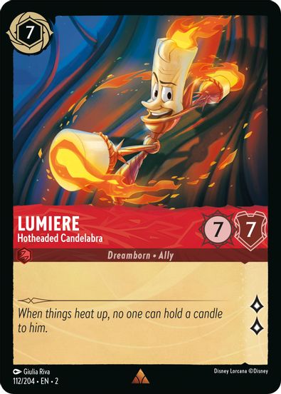 Lumiere - Hotheaded Candelabra 112/204 - Rare - Cold Foil