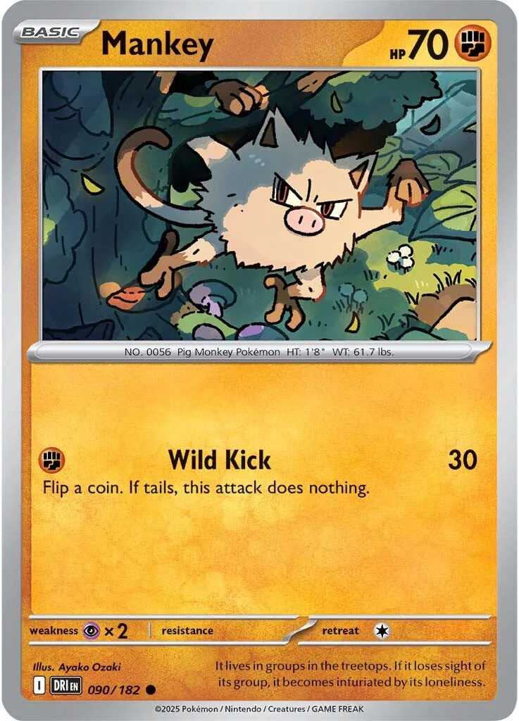 Mankey 090/182 - Common - Reverse Holo