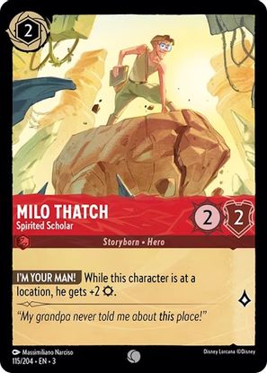 Milo Thatch - Spirited Scholar 115/204 - Common - Cold Foil