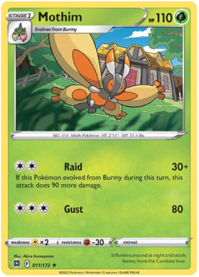 Mothim 011/172 Reverse Holo