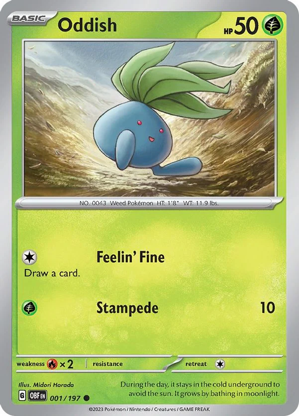 Oddish 001/197 - Common - Reverse Holo