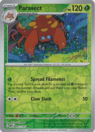 Parasect 047/165 - Uncommon - Reverse Holo