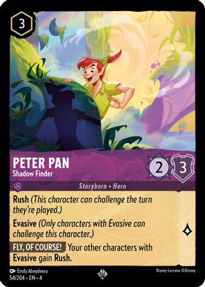 Peter Pan - Shadow Finder 54/204 - Super Rare
