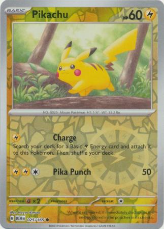 Pikachu 025/165 - Common - Reverse Holo