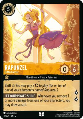 Rapunzel - Gifted Artist 19/204 - Uncommon - Cold Foil