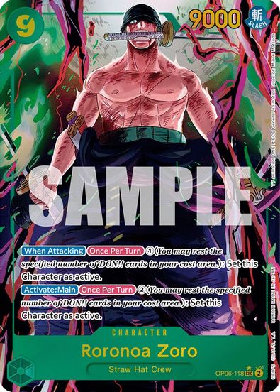 Roronoa Zoro (Alternate Art)  OP06-118 - Secret Rare