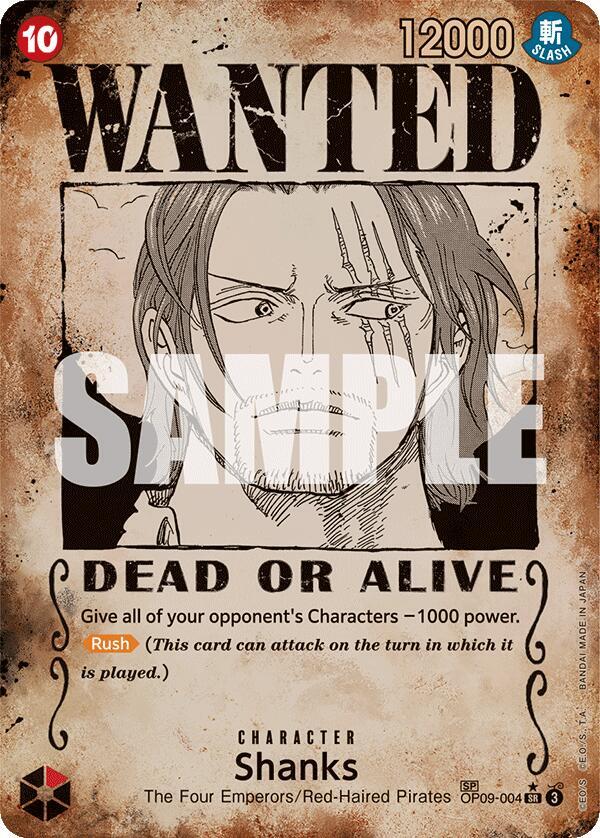 Shanks - OP09-004 - Special Card - Wanted Poster Rare