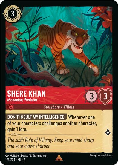 Shere Khan - Menacing Predator  126/204 - Rare