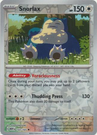 Snorlax 143/165 - Uncommon - Reverse Holo