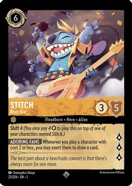 Stitch - Rock Star  - Super Rare - 23/204 - Cold Foil