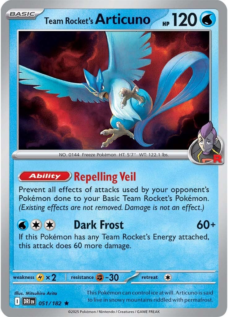 Team Rocket's Articuno 051/182 - Rare (cosmo holo)