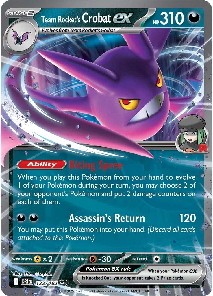 Team Rocket's Crobat ex 122/182 - Double Rare - Español