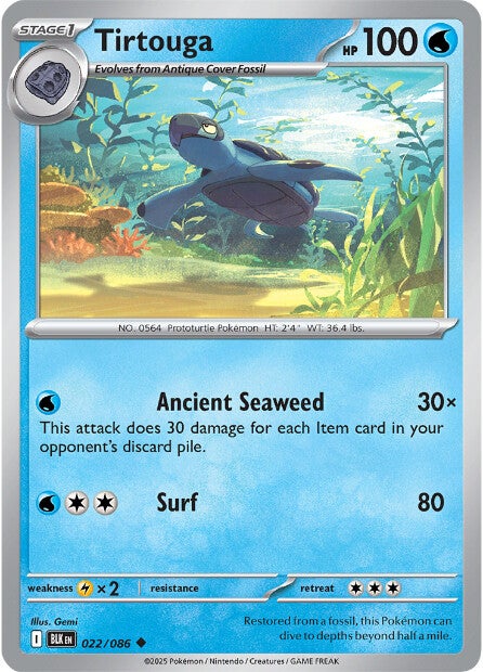 Tirtouga 022/086 - Uncommon - Reverse Holo