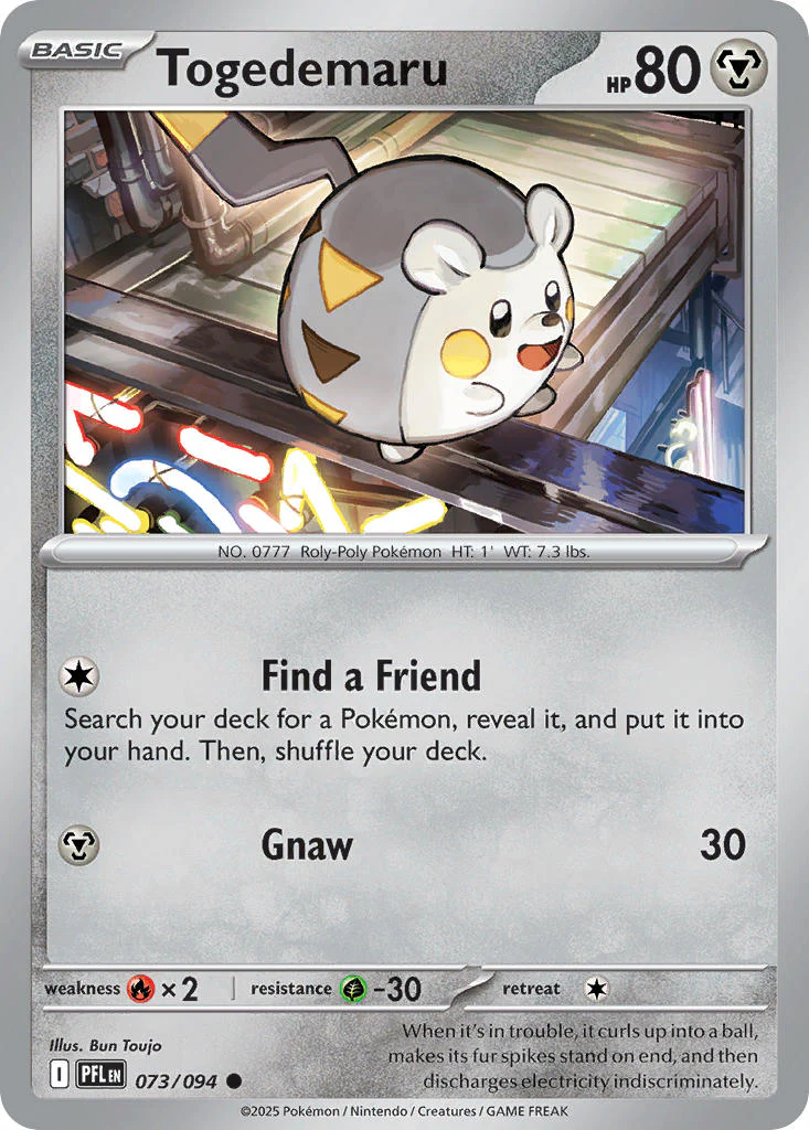 Togedemaru 073/094 - Common - Reverse Holo